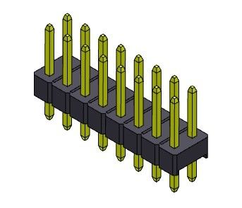 Złącze wtykowe 2,54 mm dwurzędowe DIP TYP 2 * 2PIN do 2 * 40PIN H = 2,54 MM
