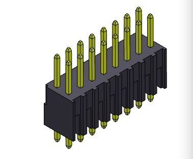 Złącze wtykowe 2,54 mm dwurzędowe DIP TYP 2 * 2PIN do 2 * 40PIN H = 7,40 MM
