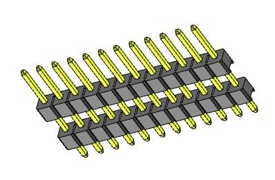 Złącze wtykowe 2,54 mm dwurzędowe proste TYP 1 * 2PIN do 1 * 40PIN