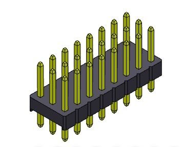 Złącze wtykowe 2,54 mm trzyrzędowe DIP TYP 3 * 2PIN do 3 * 40PIN H = 2,54 MM