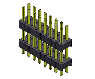 Listwa pinowa 1000MΩ 2,54 mm dwurzędowa DIP TYP 2*2PIN do 2*40PIN H=2,54MM