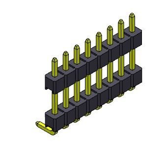 Złącze wtykowe 2,54 mm dwurzędowe R / A TYP 1 * 2PIN do 1 * 40PIN H = 2,54 MM