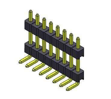 Złącze wtykowe 2,54 mm dwurzędowe R / A TYP 1 * 2PIN do 1 * 40PIN H = 2,54 MM