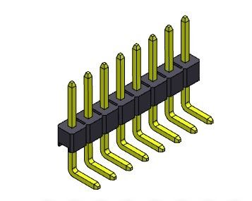 Złącze listwy pinowej 2,54 mm jednorzędowe R / A TYP 1 * 2PIN do 1 * 40PIN H = 2,54 MM