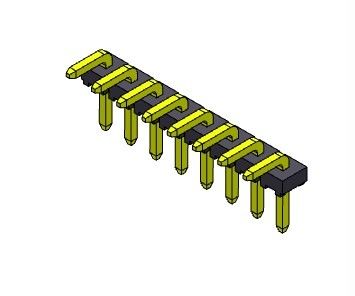 Złącze listwy pinowej 2,54 mm jednorzędowe R/A TYP 1 * 2PIN do 1 * 40PIN H = 2,54 MM H = 1,5 MM