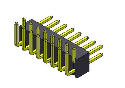 Złącze wtykowe 2,54 mm jednorzędowe R / A TYP 2 * 2PIN do 2 * 40PIN H = 4,30 MM