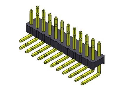 Złącze wtykowe 2,00 mm Dwurzędowe kątowe TYP 2 * 2PIN do 2 * 40PIN H = 2,00 MM