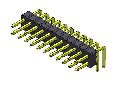 Złącze wtykowe 2,00 mm Dwurzędowe kątowe TYP 2 * 2PIN do 2 * 40PIN H = 2,00 MM