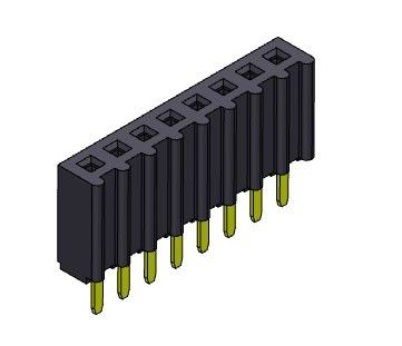 Żeńskie złącze nagłówka 2,54 mm jednorzędowe dip TYP 1 * 2PIN do 1 * 40PIN H = 8,50 mm