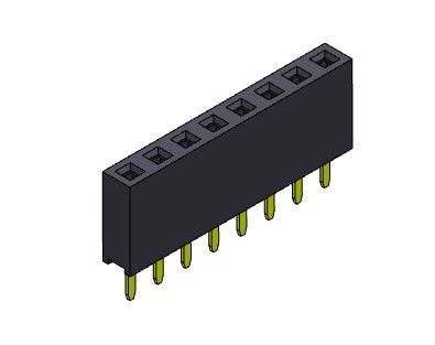 Żeńskie złącze nagłówka 2,54 mm jednorzędowe dip TYP 1 * 2PIN do 1 * 40PIN H = 7,10 mm