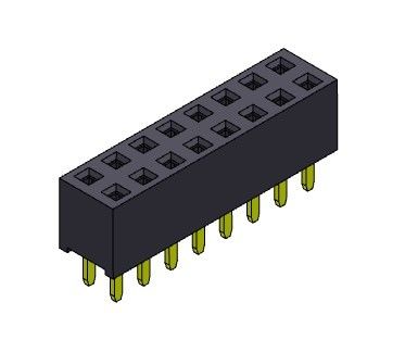 Żeńskie złącze nagłówka 2,54 mm dwurzędowe dip TYP 2 * 2PIN do 2 * 40PIN H = 5,65 mm
