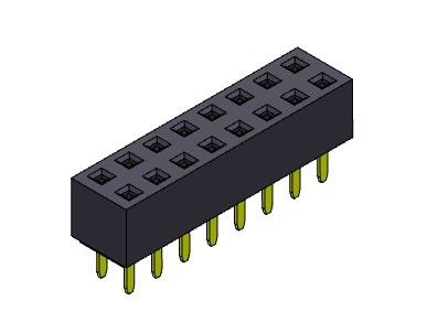 Żeńskie złącze nagłówka 2,54 mm dwurzędowe dip TYP 2 * 2PIN do 2 * 40PIN H = 5,00 mm