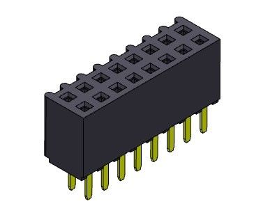 Żeńskie złącze nagłówka 2,54 mm dwurzędowe dip TYP 2 * 2PIN do 2 * 40PIN H = 8,50 mm