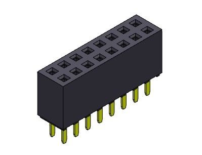 Żeńskie złącze nagłówka 2,54 mm dwurzędowe dip TYP 2 * 2PIN do 2 * 40PIN H = 8,50 mm