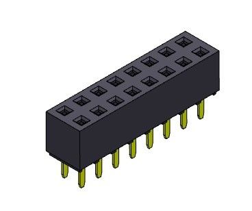 Żeńskie złącze nagłówka 2,54 mm dwurzędowe dip TYP 2 * 2PIN do 2 * 40PIN H = 5,60 mm