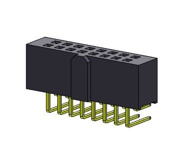 Dwurzędowe złącze żeńskie R / A TYPE 2,54 mm 2 * 2PIN do 2 * 40PIN H = 8,50 mm