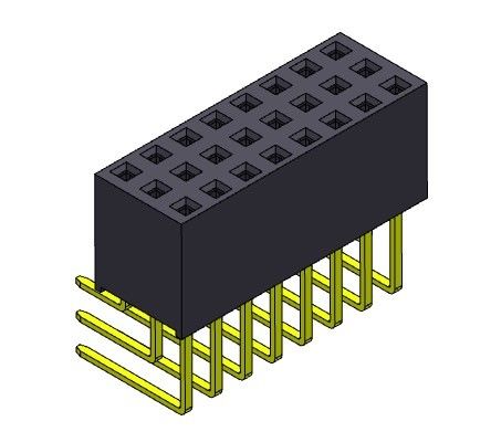 Żeńskie złącze nagłówka PCB 2,54 mm trzyrzędowe R / A Dip TYP 3 * 3PIN do 3 * 40PIN