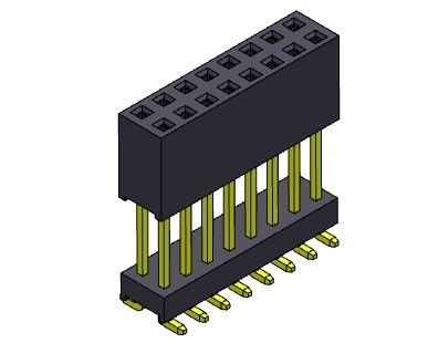 Żeńskie złącze nagłówkowe 2,54 mm dwurzędowe podwyższone wciskane typu SMT 2 * 3PIN do 2 * 40PIN