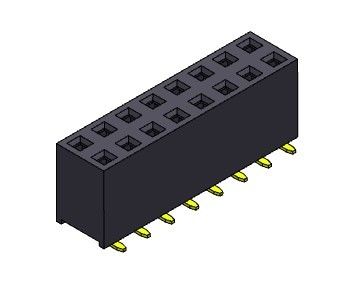 Złącze żeńskie 2,54 mm dwurzędowe SMT TYP 2 * 2PIN do 2 * 40PIN H = 7,10 mm