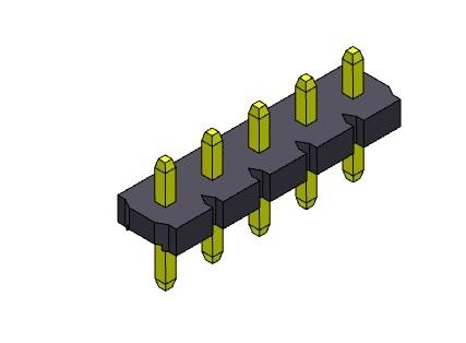 Złącze listwy pinowej 5,08 mm Jednorzędowe dip TYP 1 * 2PIN do 1 * 20PIN H = 2,54 MM