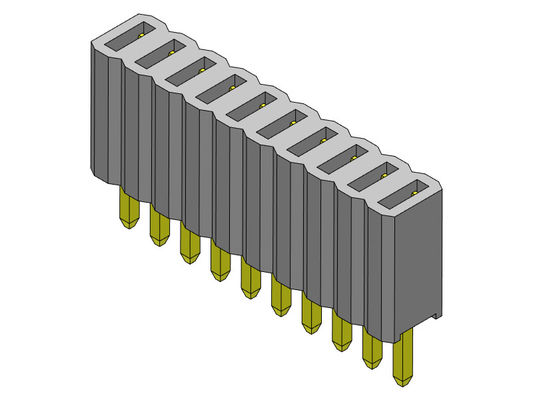 Złącze żeńskie 1,27 mm jednorzędowe proste typu 1 * 2PIN do 1 * 50PIN H = 4,60 mm