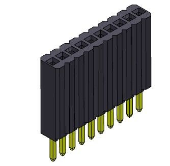 Żeńskie złącze nagłówka 1,27 mm jednorzędowe proste typu 1 * 2PIN do 1 * 50PIN H = 8,50 mm