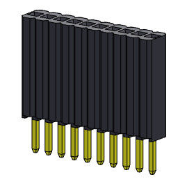 Żeńskie złącze nagłówka 1,27 mm jednorzędowe proste typu 1 * 2PIN do 1 * 50PIN H = 8,50 mm