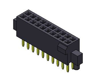 Żeńskie złącze nagłówka 1,27 mm dwurzędowe z wypustkami i kołkami prosty typ 2 * 3PIN do 2 * 50PIN H = 4,40 mm