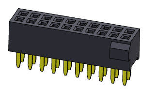 Żeńskie złącze nagłówka 1,27 mm dwurzędowe proste typu z wypukłością 2 * 3PIN do 2 * 40PIN H = 3,40 mm