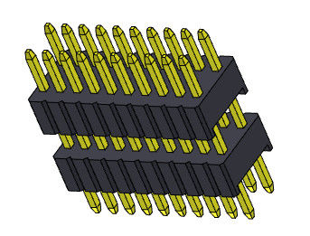 Złącze listwy pinowej 1.27mm Serise dwurzędowy stos prosty typ 1.27*2.54mm 2*2PIN do 1*40PIN SQ0.46mm