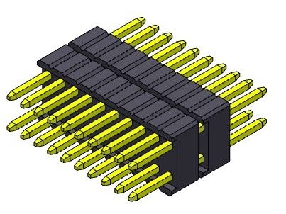 Złącze listwy pinowej 1.27mm Serise dwurzędowy stos prosty typ 1.27*2.54mm 2*2PIN do 1*40PIN SQ0.46mm