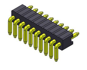 Złącze listwy pinowej 1,27 mm Seria jednorzędowa R/A Typ prosty 1 * 2PIN do 1 * 50PIN SQ0,46 mm