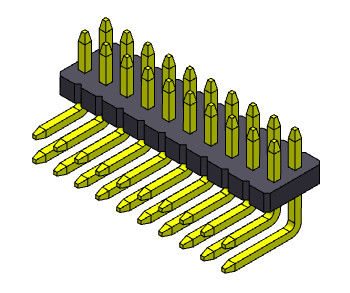 Dwurzędowe złącze elektryczne R / A Pin Prosty typ 2 * 2PIN do 2 * 50PIN