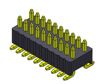 Dwurzędowa głowica pinowa typu SMT 1,27 * 2,54 mm 2 * 2PIN do 2 * 50PIN SQ0,46 mm