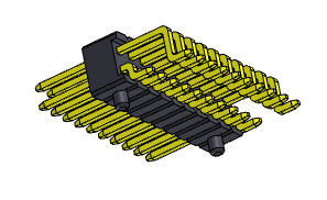 Uniwersalne złącza pinowe 1,27 mm Dwurzędowe R / A 1 * 2PIN do 1 * 33PIN SQ0,40 mm