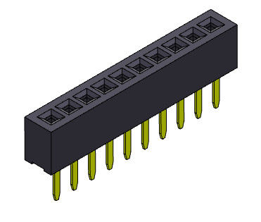 Żeńskie złącze nagłówka 1,00 mm jednorzędowe proste typu 1 * 2PIN do 1 * 40PIN H = 2,10 mm