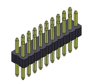 Złącze żeńskie 2 * 3PIN do 2 * 40PIN Pin żeńskie 1,00 mm dwurzędowe proste