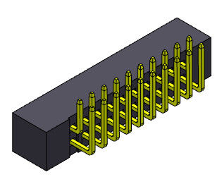 2AMP 2mm Pitch Box Header Dwurzędowy kąt prosty Typ 2 * 8-2 * 25Pin